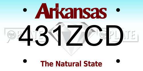 431ZCD Arkansas License Plate