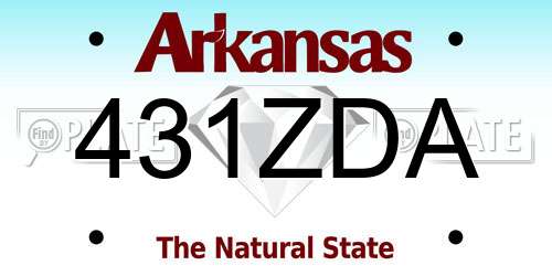 431ZDA Arkansas License Plate