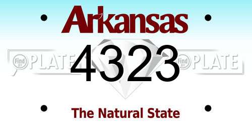 4323 Arkansas License Plate
