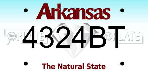 4324BT Arkansas License Plate