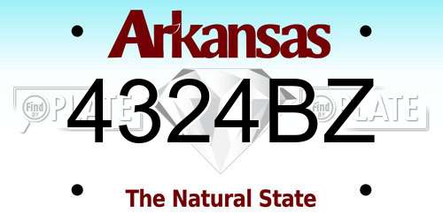 4324BZ Arkansas License Plate