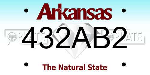 432AB2 Arkansas License Plate