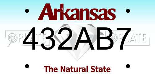 432AB7 Arkansas License Plate