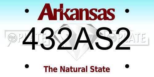 432AS2 Arkansas License Plate