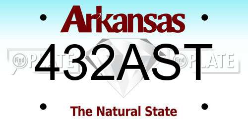 432AST Arkansas License Plate