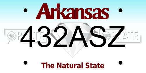 432ASZ Arkansas License Plate
