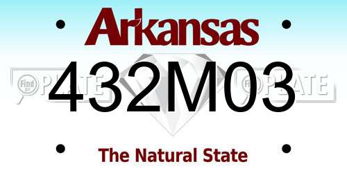 432M03 Arkansas License Plate