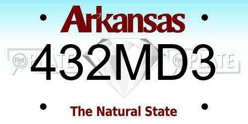 432MD3 Arkansas License Plate