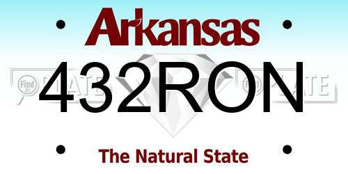 432RON Arkansas License Plate