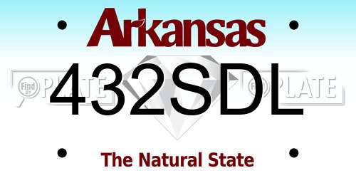 432SDL Arkansas License Plate