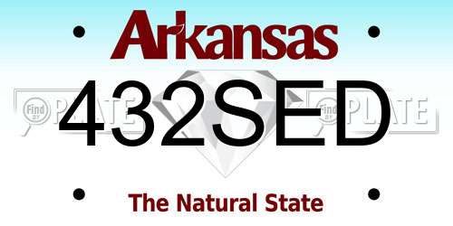 432SED Arkansas License Plate