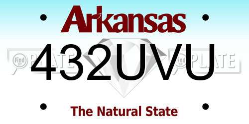 432UVU Arkansas License Plate
