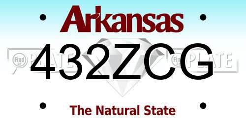 432ZCG Arkansas License Plate