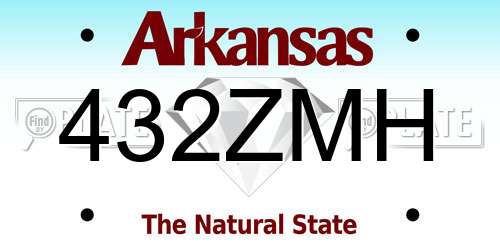 432ZMH Arkansas License Plate