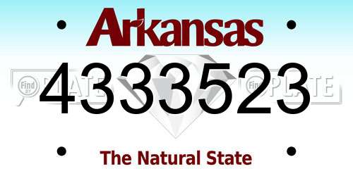 4333523 Arkansas License Plate