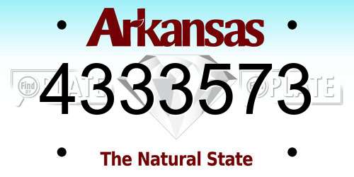 4333573 Arkansas License Plate