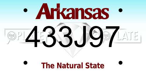 433J97 Arkansas License Plate