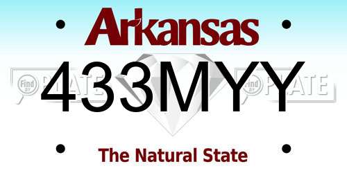 433MYY Arkansas License Plate