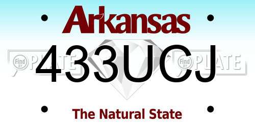 433UCJ Arkansas License Plate