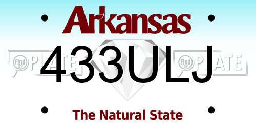 433ULJ Arkansas License Plate