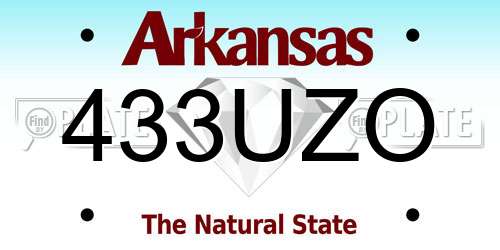 433UZO Arkansas License Plate