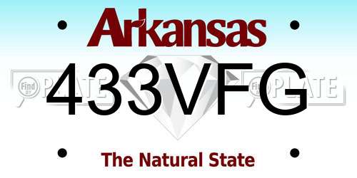 433VFG Arkansas License Plate