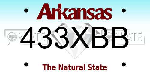 433XBB Arkansas License Plate
