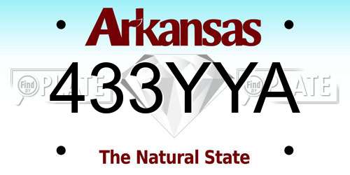 433YYA Arkansas License Plate
