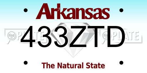 433ZTD Arkansas License Plate