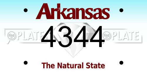 4344 Arkansas License Plate