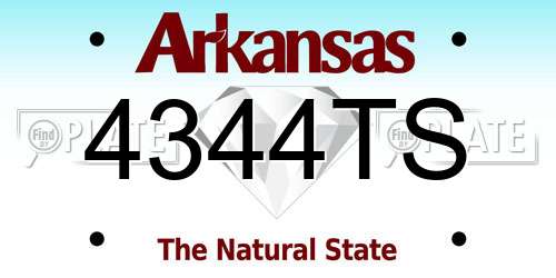 4344TS Arkansas License Plate