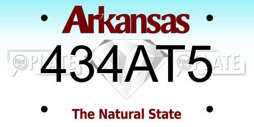 434AT5 Arkansas License Plate