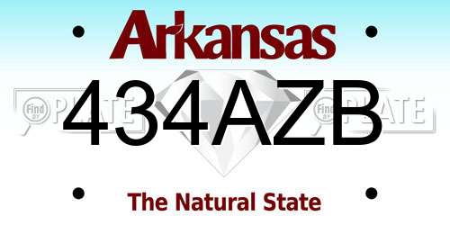 434AZB Arkansas License Plate