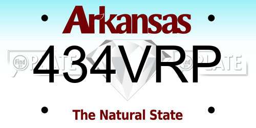 434VRP Arkansas License Plate