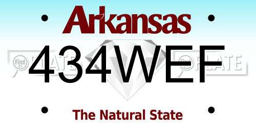 434WEF Arkansas License Plate