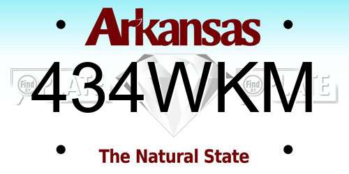 434WKM Arkansas License Plate