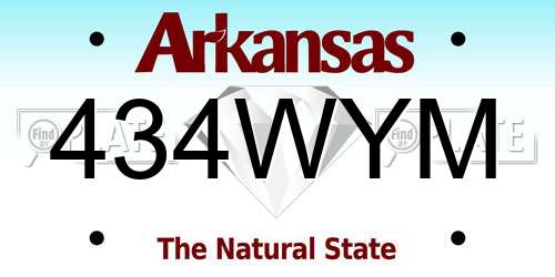 434WYM Arkansas License Plate