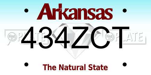 434ZCT Arkansas License Plate