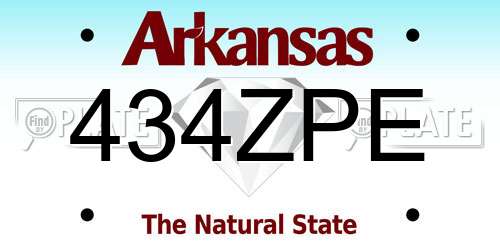 434ZPE Arkansas License Plate