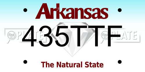 435TTF Arkansas License Plate