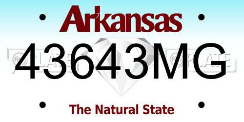 43643MG Arkansas License Plate
