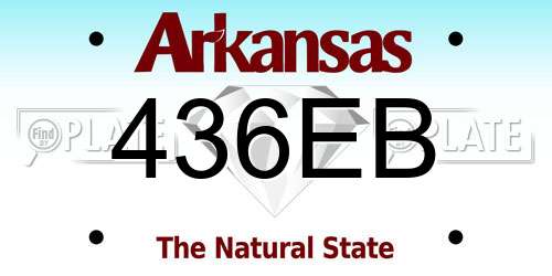 436EB Arkansas License Plate
