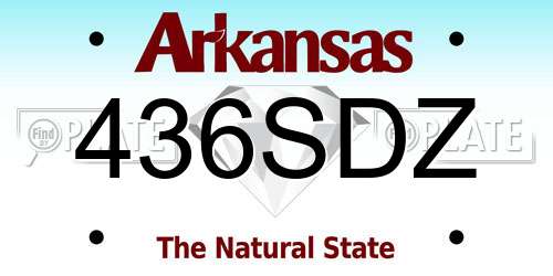 436SDZ Arkansas License Plate