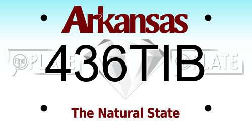 436TIB Arkansas License Plate