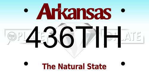 436TIH Arkansas License Plate