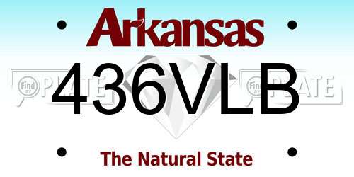 436VLB Arkansas License Plate