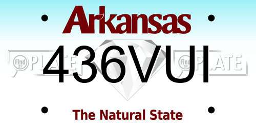 436VUI Arkansas License Plate