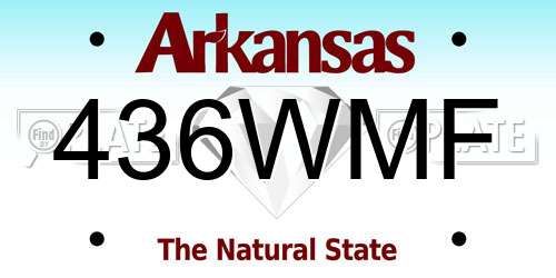 436WMF Arkansas License Plate