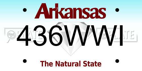 436WWI Arkansas License Plate