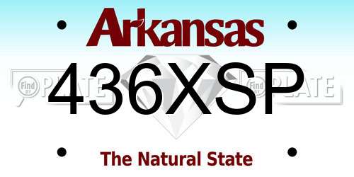 436XSP Arkansas License Plate